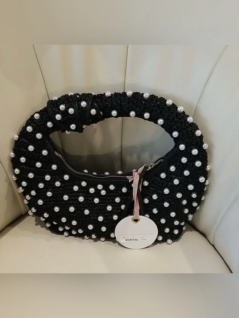 NEW! BTB Los Angeles Maeve Pearl Hobo Bag - Black